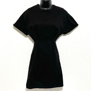 Zara Basic Denim Woman Black Back Zipper Dress Size XS